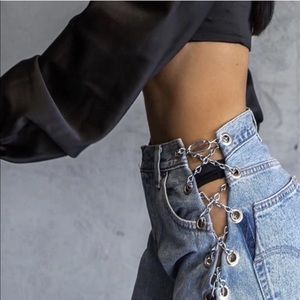 EB Denim Vintage Chain Pants in Blue Size XS